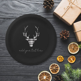 Rustic Elegant Personalized Christmas Paper Plates Papieren Bordje