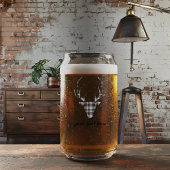 Rustic Elegant Personalized Deer Beer Can Glass