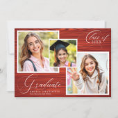 Rustic Elegant Photo Collage Graduation Aankondiging (Voorkant)