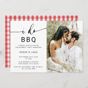 Rustic Elegant Photo I Do BBQ Engagement Party Kaart