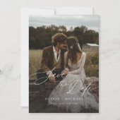 Rustic Elegant Photo Wedding Save the Date Kaart (Voorkant)