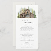 Rustic Elegant Pine Forest Barnyard Wedding Menu (Voorkant / Achterkant)