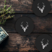 Rustic Elegant Plaid Deer Christmas  Ronde Kartonnen Onderzetter