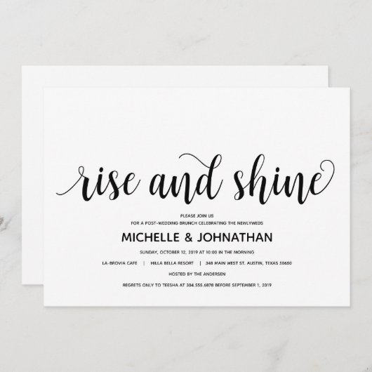 Rustic Elegant Post-bruiloft Uitnodiging Kaart (Voorkant / Achterkant)