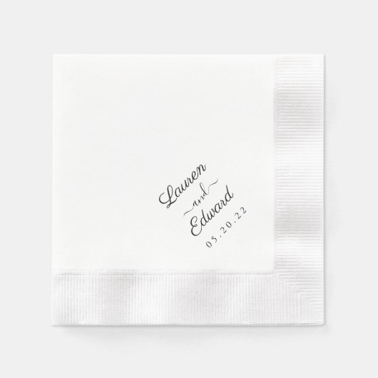 Rustic Elegant Script Wedding Servet (Voorkant)