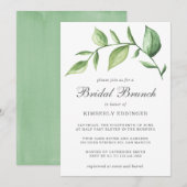Rustic Elegant Waterverf Greenery Bridal Brunch Kaart (Voorkant / Achterkant)