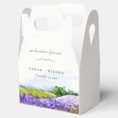Rustic Elegant Waterverf Lavender Fields Wedding Bedankdoosjes (Geopend)