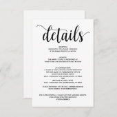 Rustic Elegant Wedding Details Enclosure Card Informatiekaartje (Voorkant / Achterkant)