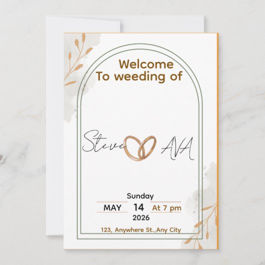 Rustic Elegant Wedding Invitation (Devant)