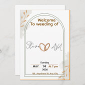 Rustic Elegant Wedding Invitation (Devant / Derrière)