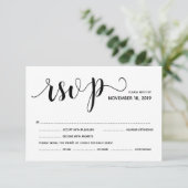 Rustic Elegant Wedding RSVP Invitation Carte de ré (Debout devant)