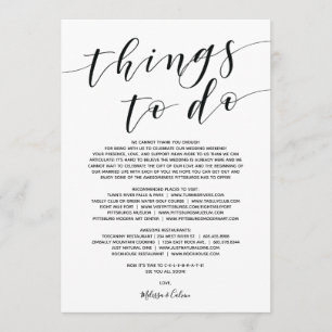 Rustic Elegant Wedding Welcome and Itinerary Card Programma