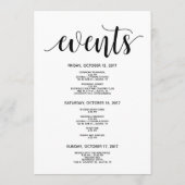 Rustic Elegant Wedding Welcome and Itinerary Card Programma (Achterkant)