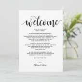 Rustic Elegant Wedding Welcome and Itinerary Card Programma (Staand voorkant)