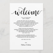 Rustic Elegant Wedding Welcome and Itinerary Card Programma (Voorkant)