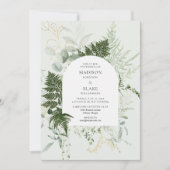 Rustic Elegant Wild Forest Fern Greenery Wedding Kaart (Voorkant)