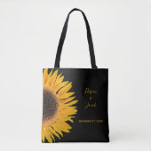 Rustic Elegant Yellow Black Sunflower Wedding Draagtas (Voorkant)