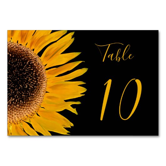 Rustic Elegant Yellow Black Sunflower Wedding Kaart (Voorkant)