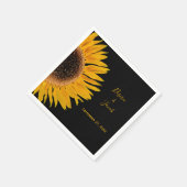 Rustic Elegant Yellow Black Sunflower Wedding Servet (Hoek)