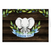 Rustic Elephant Boy Baby shower Dank je wel (Voorkant Horizontaal)