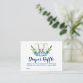 Rustic Elephant Boy Luier Raffle Ticket Informatiekaartje (Staand voorkant)