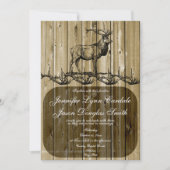 Rustic Elk Faune Chasse Mariage Invitations (Devant)