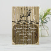 Rustic Elk Faune Chasse Mariage Invitations (Debout devant)