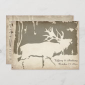Rustic Elk jaagende uitvindingen in het wild Kaart (Voorkant / Achterkant)