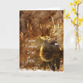 Rustic Elk Sons Vaderdag Kaart (Gele Bloem)