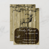 Rustic Elk Wildlife Hunting Wedding RSVP Card (Voorkant / Achterkant)