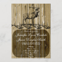 Rustic Elk Wildlife Hunting Wedding Uitnodigingen