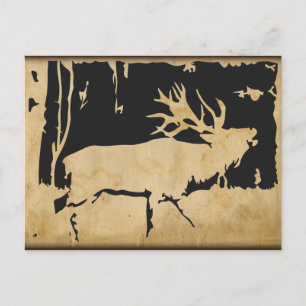 Rustic Elk Wildlife  Natuur papier jagen Briefkaart