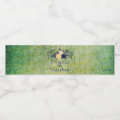 Rustic Emerald Floral Waterfles Etiket (Enkel label)
