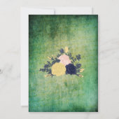 Rustic Emerald Floral Wedding Invitations Kaart (Achterkant)