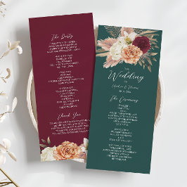Rustic Emerald Green Wedding Programma