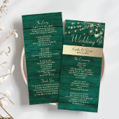 Rustic Emerald Green Wedding Programma