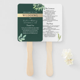 Rustic Emerald Wedding Program Handwaaier