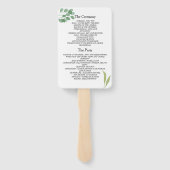 Rustic Emerald Wedding Program Handwaaier (Achterkant)