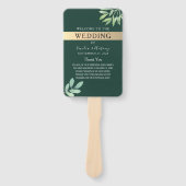 Rustic Emerald Wedding Program Handwaaier (Voorkant)