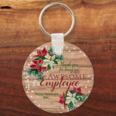 Rustic Employee Appreciation KerstFloral Sleutelhanger (Voorkant)