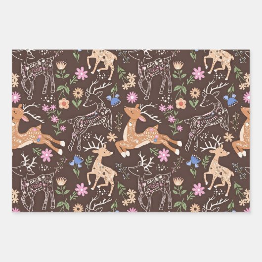 Rustic Enchanted Deer and Botanicals Inpakpapier Vel (Voorkant)