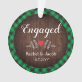 Rustic Engaged Green Buffalo Pset Couple Ornament (voorkant)