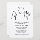 Rustic Engagement Party Invitation Future Mr & Mrs Kaart (Voorkant / Achterkant)