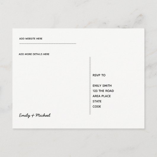 Rustic Engraved Heart Monogram RSVP Floral Wood Uitnodiging Briefkaart (Achterkant)