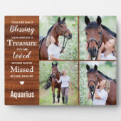 Rustic Equestrian Keepslag Horse Memorial Fotoplaat (Voorkant)