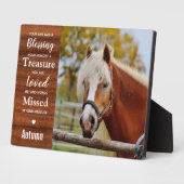 Rustic Equestrian Keepslag Horse Memorial Fotoplaat (Zijkant)