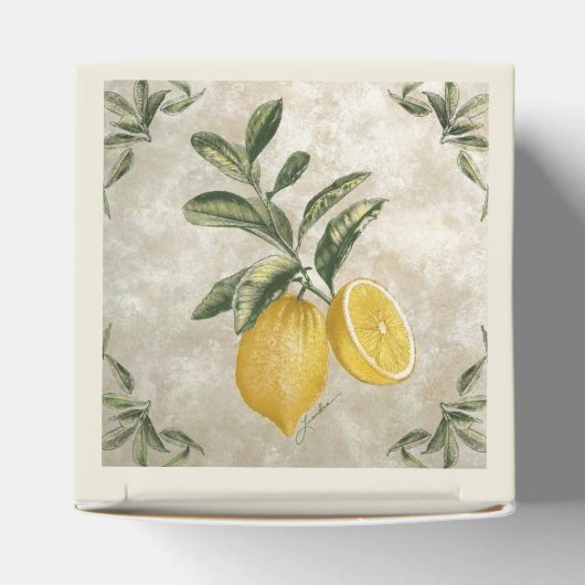 Rustic Etched  Lemons Favor Box Bedankdoosjes (Bovenkant)