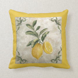 Rustic Etched Vintage Lemons Kussen