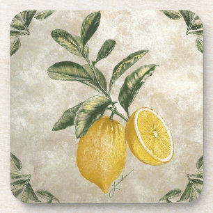 Rustic Etched Vintage Lemons Onderzetters