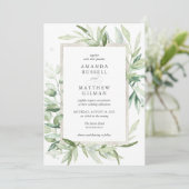 Rustic Eucalyptus Botanical Greenery Wedding Kaart (Staand voorkant)